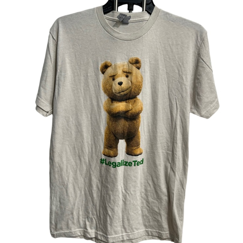 Next Level Apparel Cream T-Shirt with Ted theTeddy Bear Design